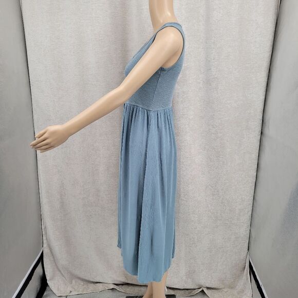 Frye Dessert Blue Button Front Midi Dress Sleeveless Women's Size XS - Picture 6 of 13